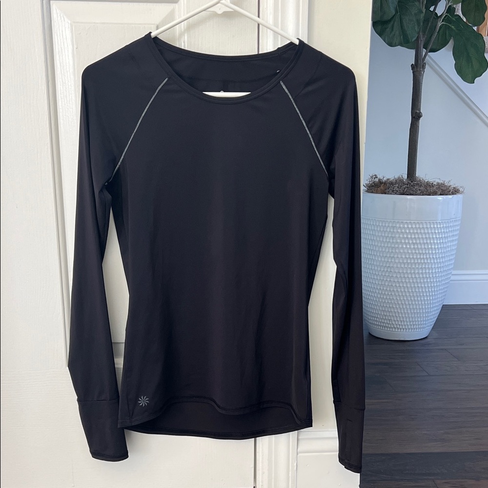 Athleta Black Long Sleeve Women's Workout Top